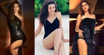 kriti sanon sexy legs black dress swimsuit 