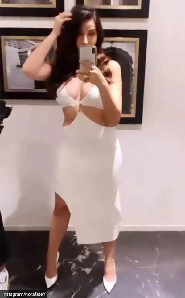 nora fatehi white dress cleavage busty bollywood actress nora fatehi white dress cleavage busty bollywood actress