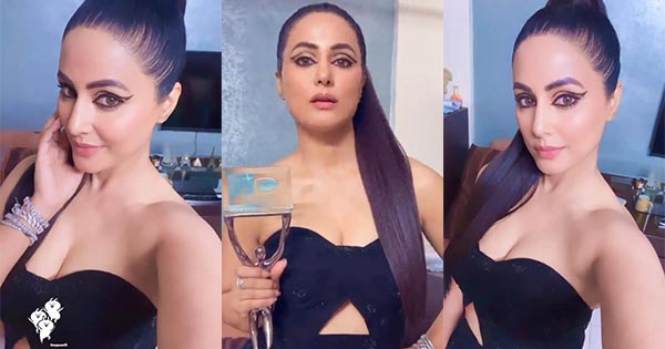 Hina Khan cleavage black dress ita awards Hina Khan cleavage black dress ita awards