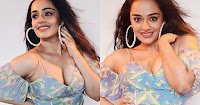 apoorva arora blue dress cleavage apoorva arora blue dress cleavage