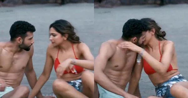 Deepika Padukone and Siddhant Chaturvedi Rajput kiss in upcoming film Gehraiyaan - watch video. deepika siddhant kiss gehraiyaan