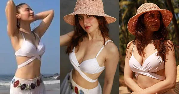 sanjeeda shaikh white swimsuit bikini