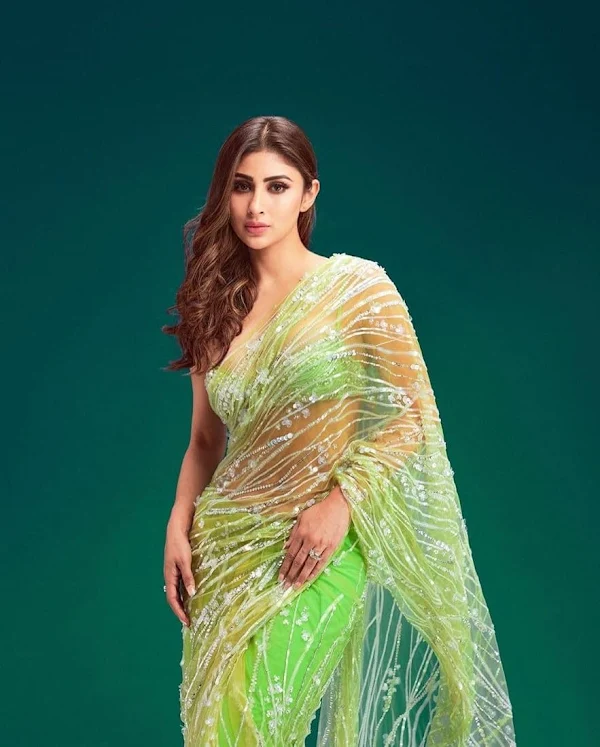 mouni roy neon green saree bollywood actress mouni roy neon green saree bollywood actress