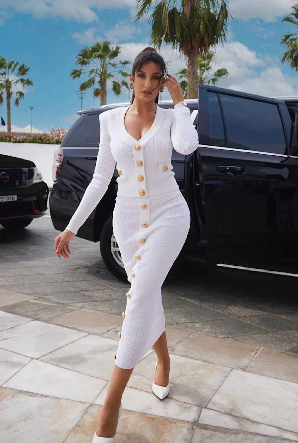 nora fatehi bodycon dress curvy body bollywood nora fatehi bodycon dress curvy body bollywood