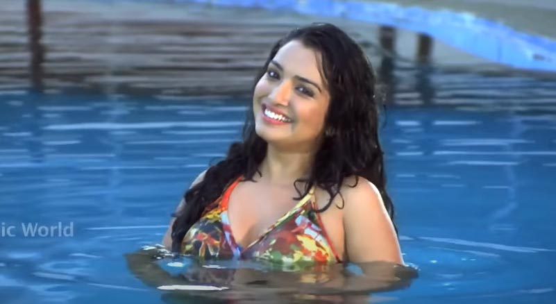 Amrapali dubey swimsuit sexy curvy body