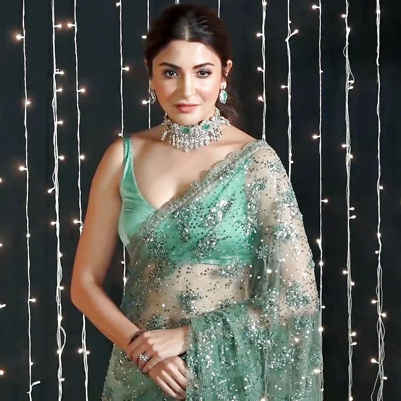 Anushka Sharma sheer saree bollywood actress Anushka Sharma sheer saree bollywood actress