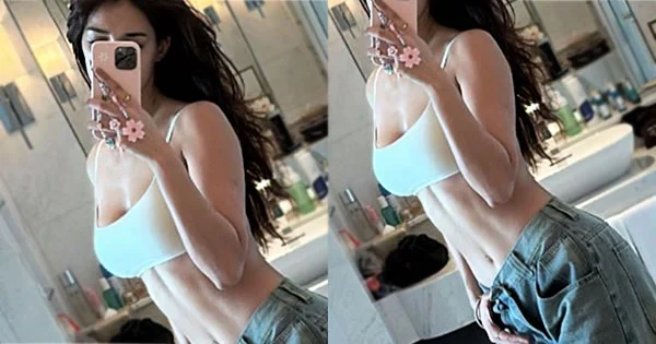 disha patani selfie sexy body jeans top navel