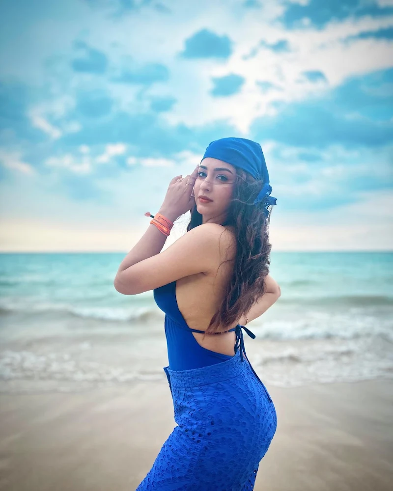 esshanya maheshwari blue swimsuit curvy body esshanya maheshwari blue swimsuit curvy body