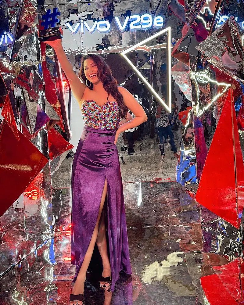 esshanya maheshwari cleavage off shoulder top skirt