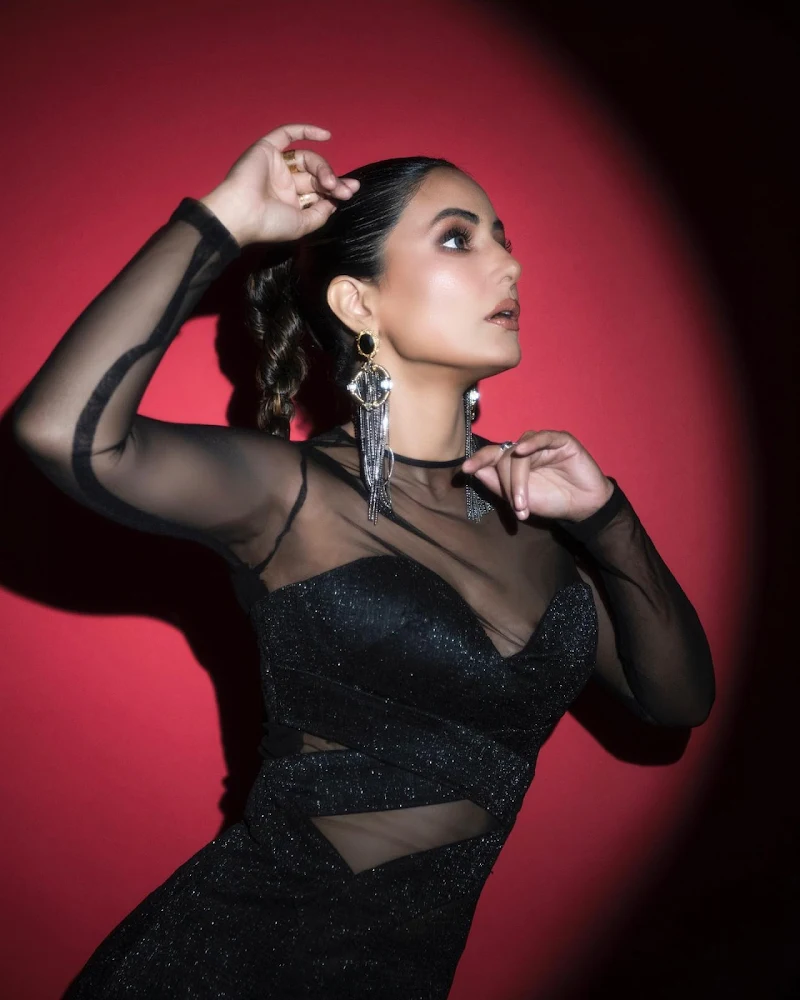 Hina Khan sheer black outfit award show Hina Khan sheer black outfit award show