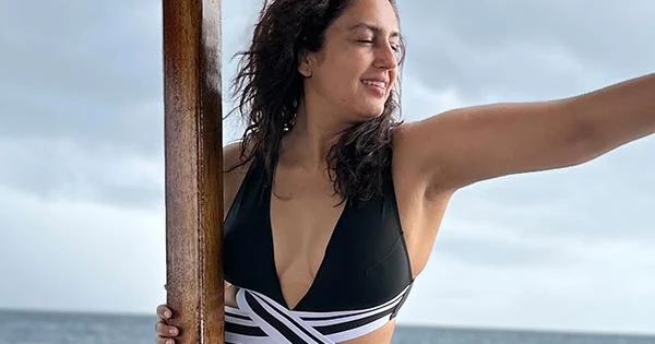 huma qureshi swimsuit cleavage curvy actress