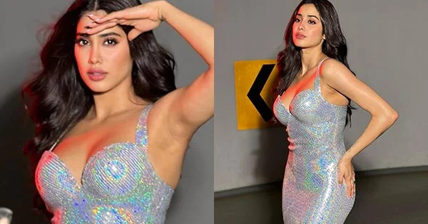janhvi kapoor cleavage curvy body silver dress janhvi kapoor cleavage curvy body silver dress