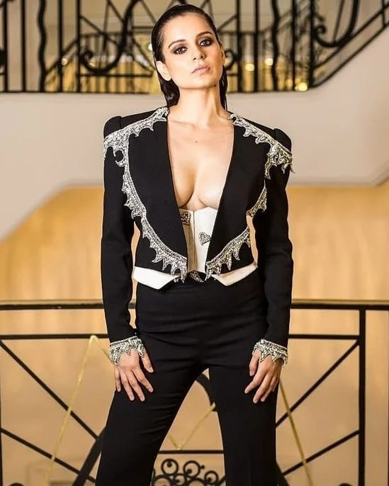 Kangana Ranaut pantsuit cleavage bollywood actress Kangana Ranaut pantsuit cleavage bollywood actress