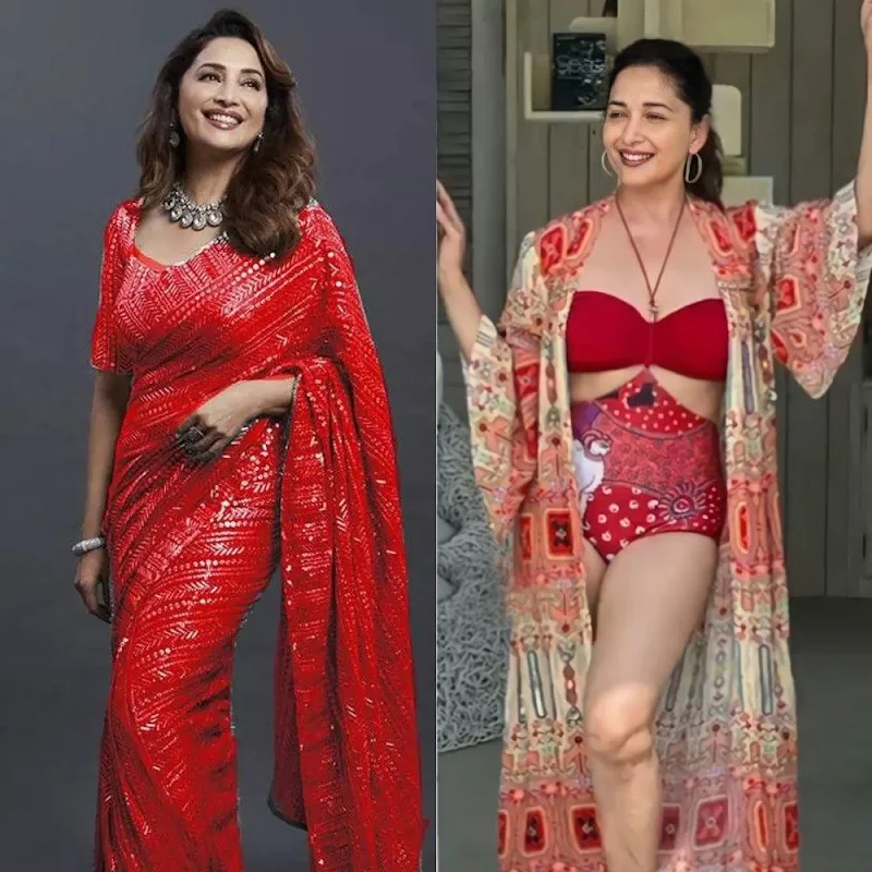 Madhuri Dixit – saree vs bikini – 96.