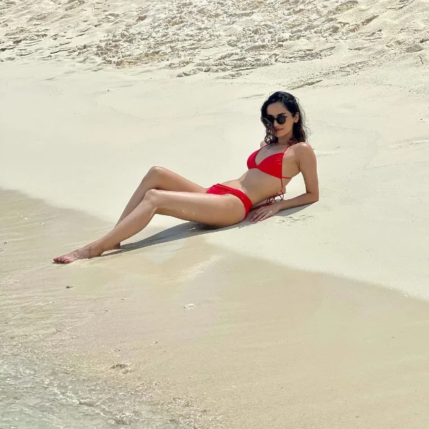 Manushi Chhillar red bikini bollywood actress Manushi Chhillar red bikini bollywood actress