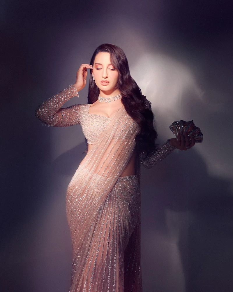 Nora Fatehi sheer saree bollywood actress Nora Fatehi sheer saree bollywood actress