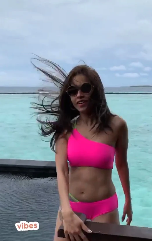 Nushrratt Bharuccha pink bikini hot actress