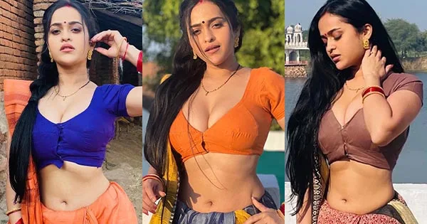 15 beautiful and hot photos of Prajakta Dusane in saree – actress from Patra Petika (Ullu app).