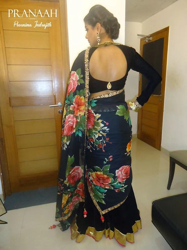 priyamani backless saree hot south indian actress