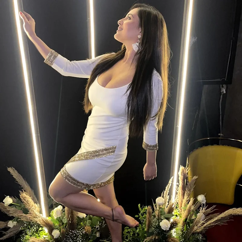 Puja Banerjee cleavage curvy short white dress Puja Banerjee cleavage curvy short white dress