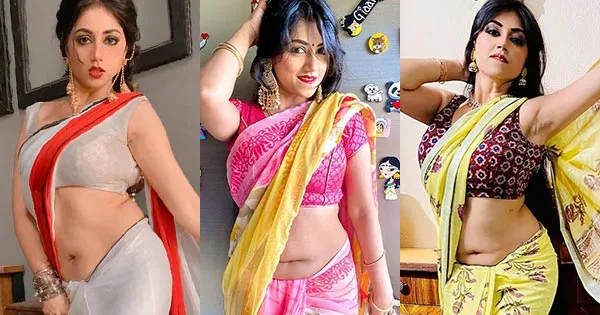25 hot photos of Reema Worah in navel baring saree – beautiful Indian TV and film actress.