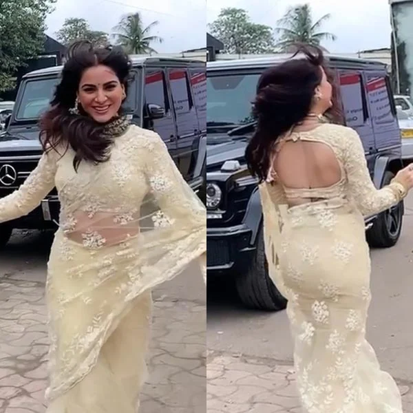 shraddha arya backless saree hot tv actress shraddha arya backless saree hot tv actress
