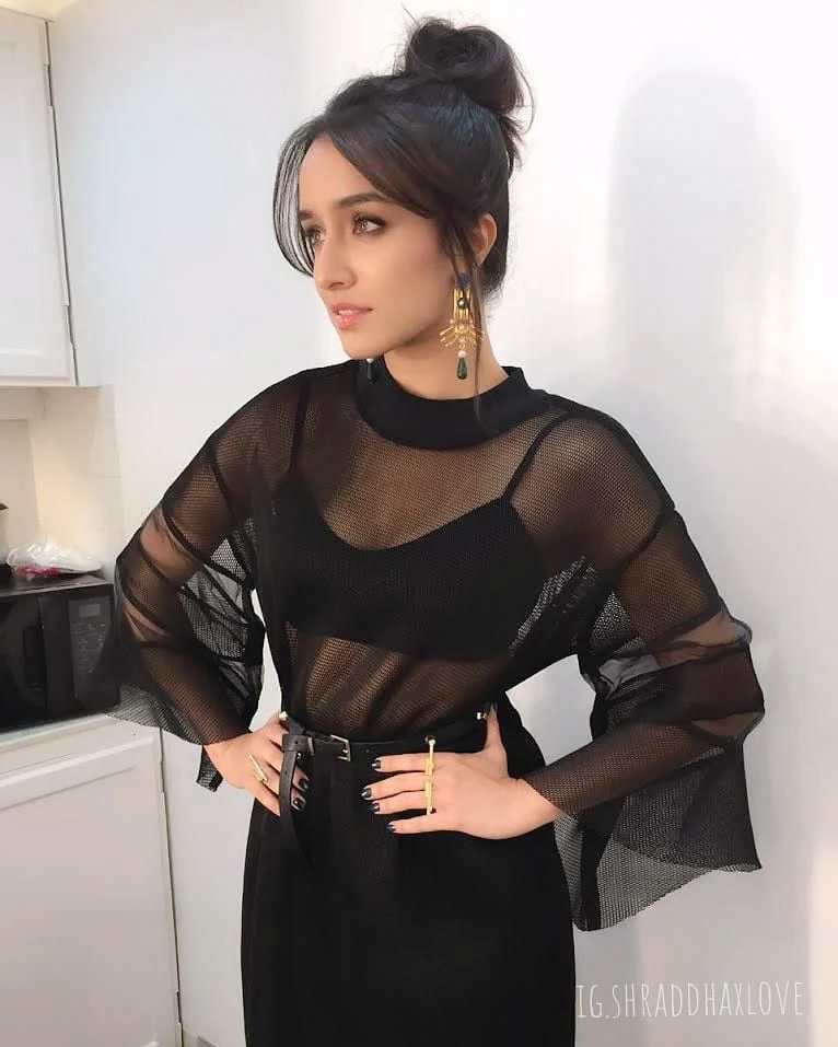 Shraddha Kapoor sheer black dress bollywood actress Shraddha Kapoor sheer black dress bollywood actress
