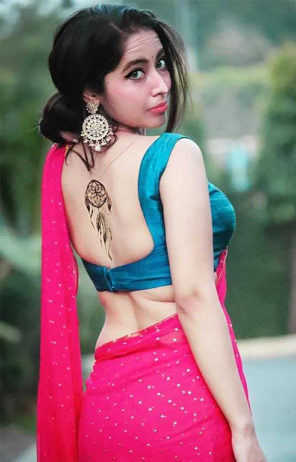 Shreyanshi hot actress puddan 2 Shreyanshi backless saree hot actress puddan 2