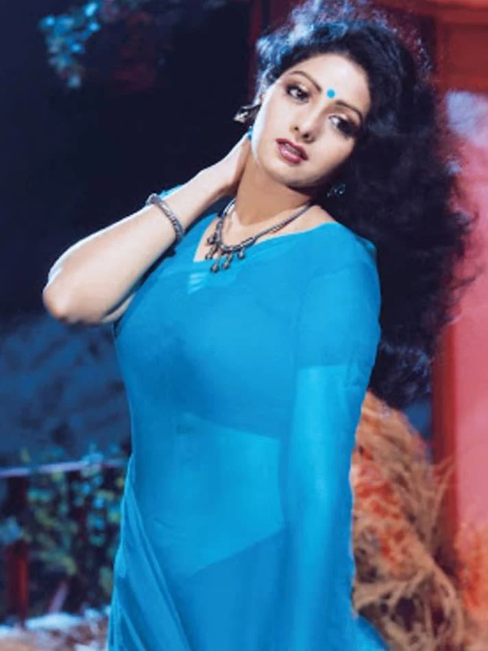 sridevi blue saree bollywood iconic costume look sridevi blue saree bollywood iconic costume look