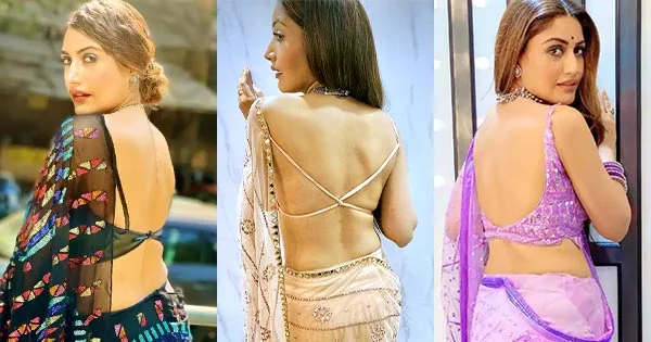 Surbhi Chandna backless saree tv actress