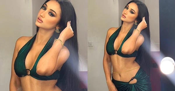 Akanksha Sharma is too hot to handle flaunting her fine figure in this tiny top and skirt with belly chain – see pics.
