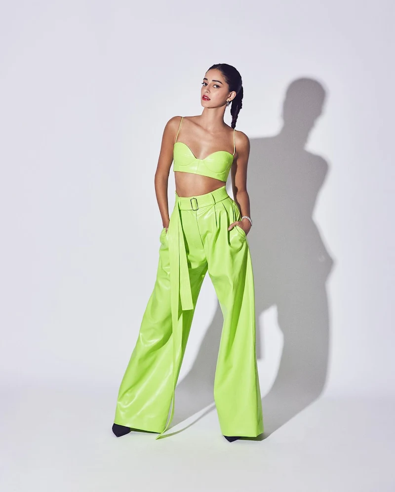 ananya panday tiny green top pants ananya panday tiny green top pants