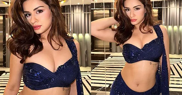 avneet kaur lehanga cleavage navel