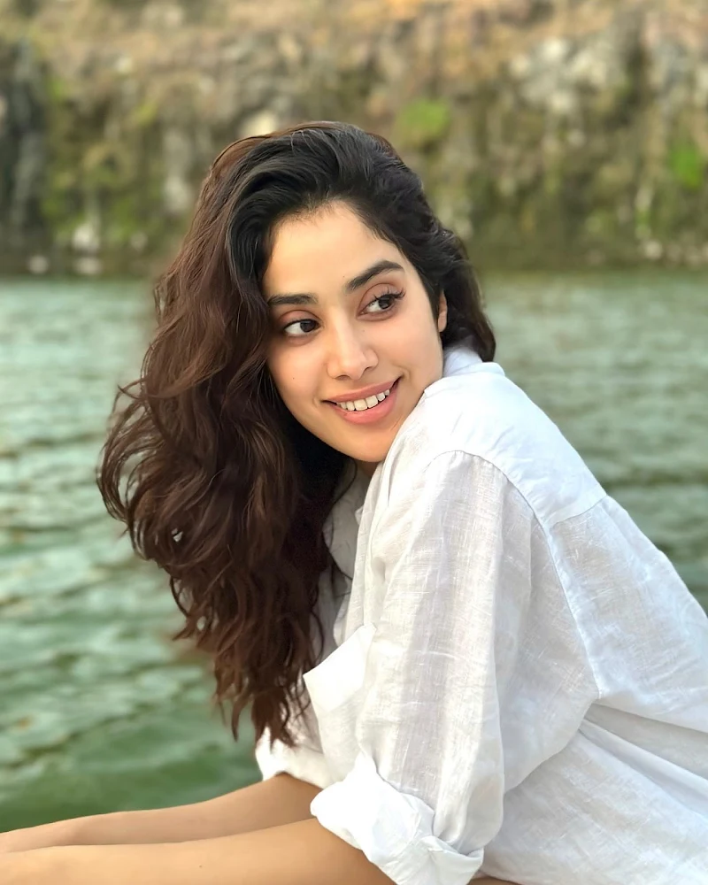 Janhvi Kapoor white shirt without pants actress Janhvi Kapoor white shirt without pants actress