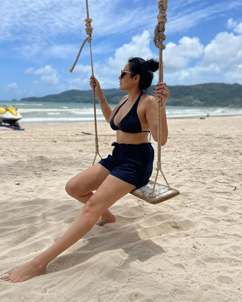 kamya punjabi black bikini top shorts legs tv actress kamya punjabi black bikini top shorts legs tv actress