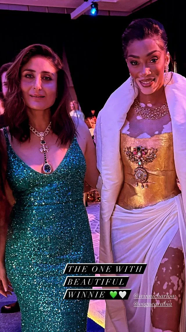 kareena kapoor green shimmery dress