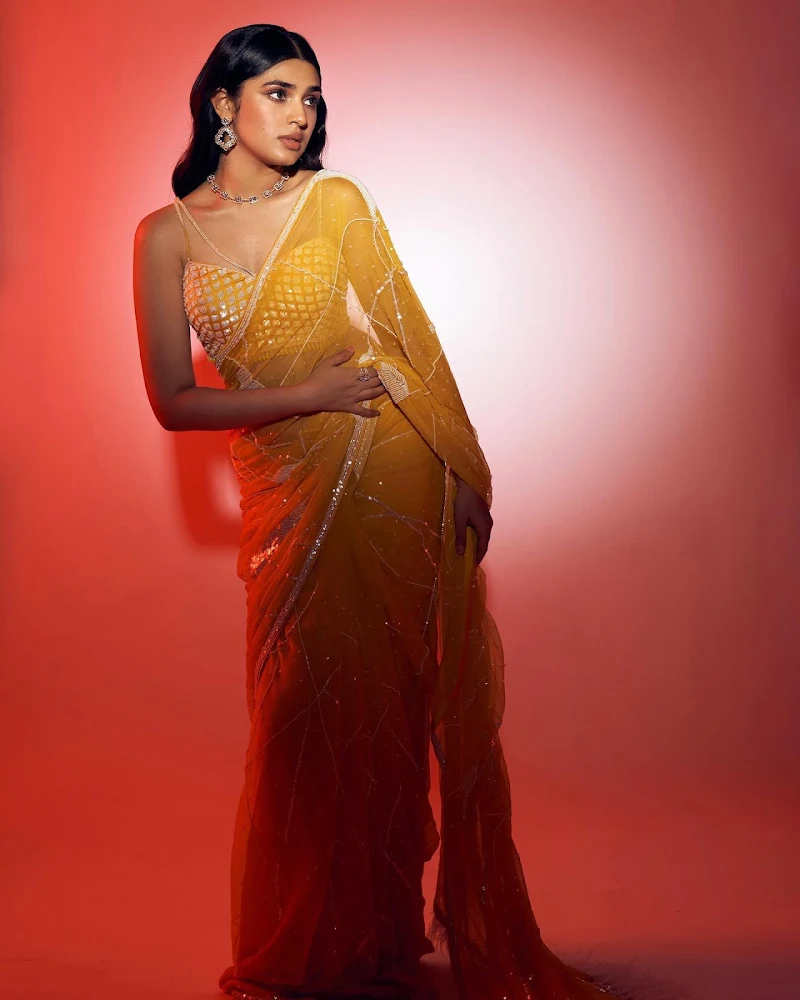 krithi shetty saree backless blouse south actress