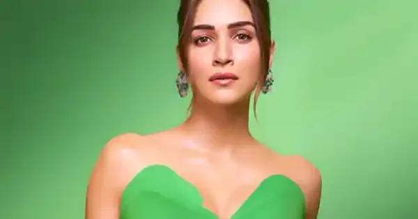 kriti sanon green off shoulder dress kriti sanon green off shoulder dress