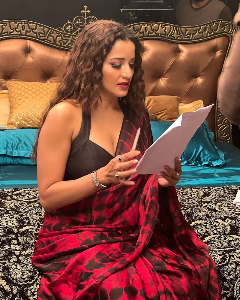 Monalisa saree cleavage curvy body bekaboo yamini