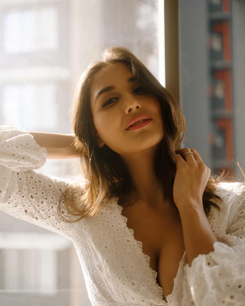nikita dutta cleavage white dress