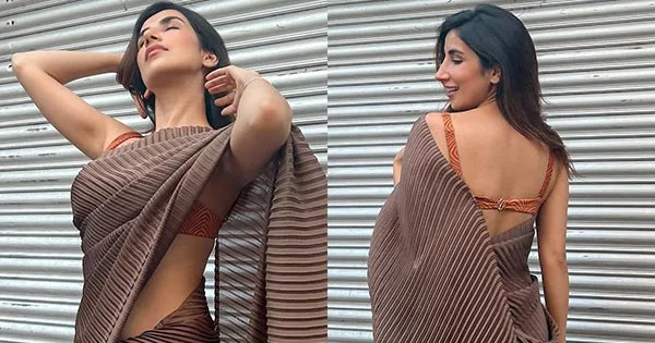 parul gulati backless saree hot actress