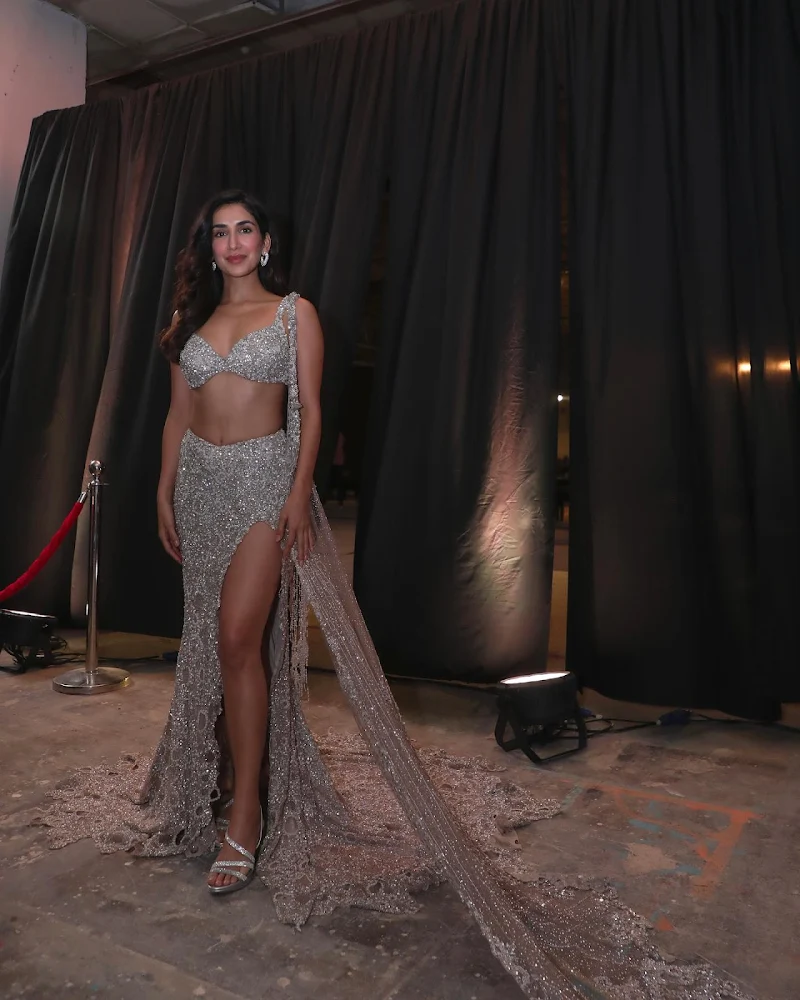 parul gulati shimmery high slit outfit sexy legs parul gulati shimmery high slit outfit sexy legs