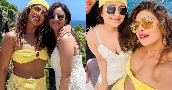 Priyanka Chopra yellow bikini cleavage