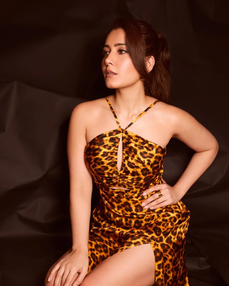 Raashi Khanna sexy legs leopard printed dress Raashi Khanna sexy legs leopard printed dress