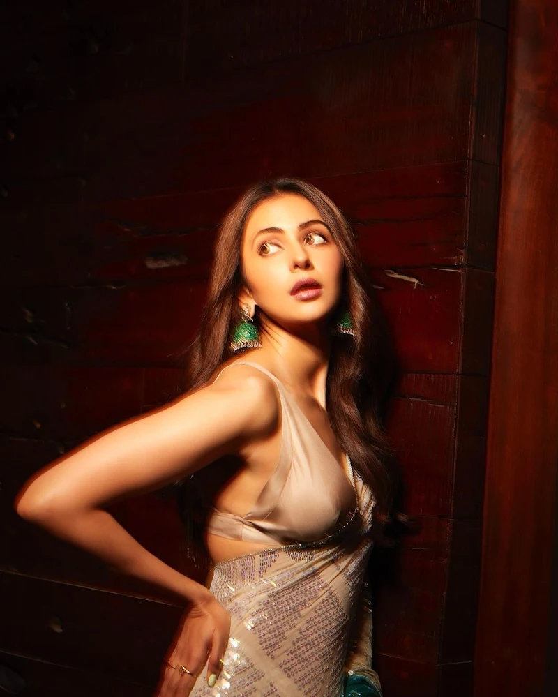 Rakul Preet hot saree cleavage