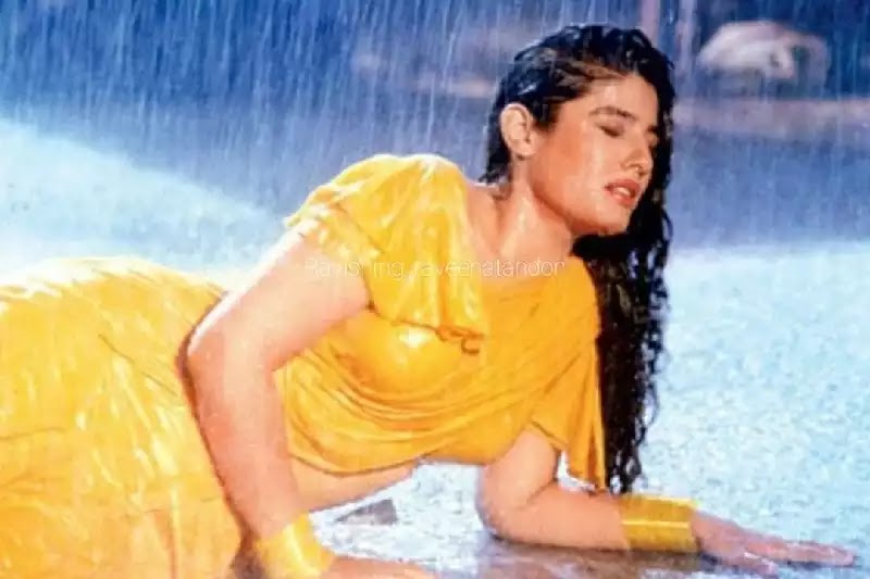 raveena tandon yellow saree bollywood actress