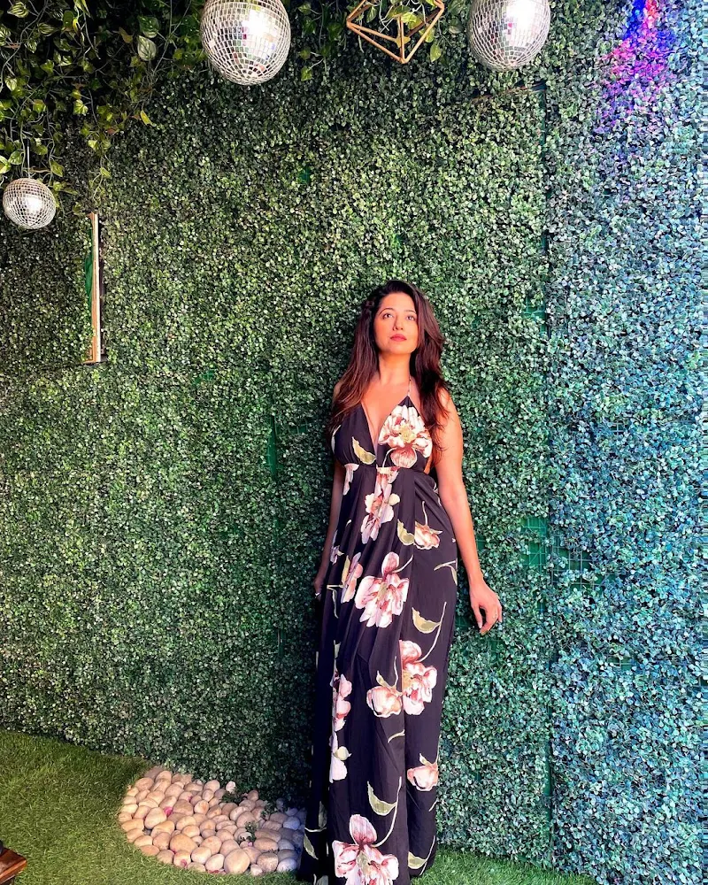 Ridhiema Tiwari sexy legs high slit dress