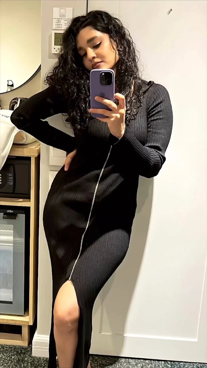 Ritika Singh curvy actress black dress kolai