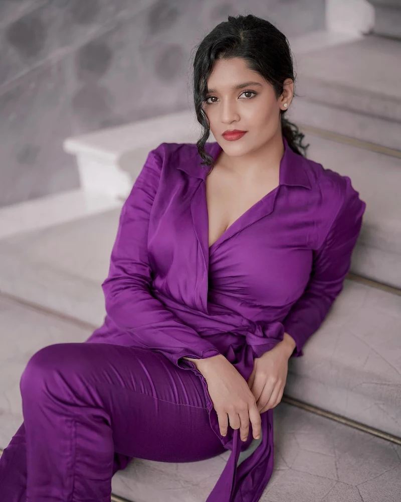 ritika singh purple shirt busty curvy indian actress