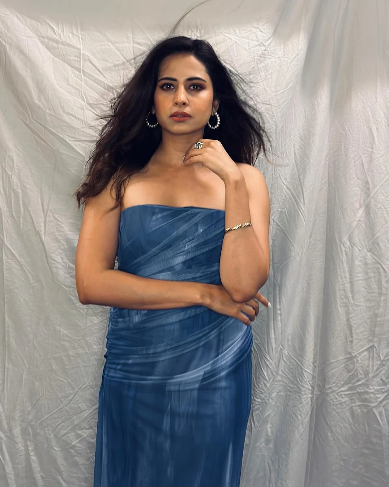 sargun mehta off shoulder dress sultry hot look